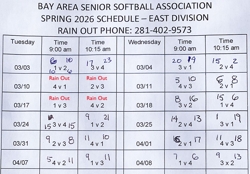 BASSA Spring 2026 - East Division - Week 6
